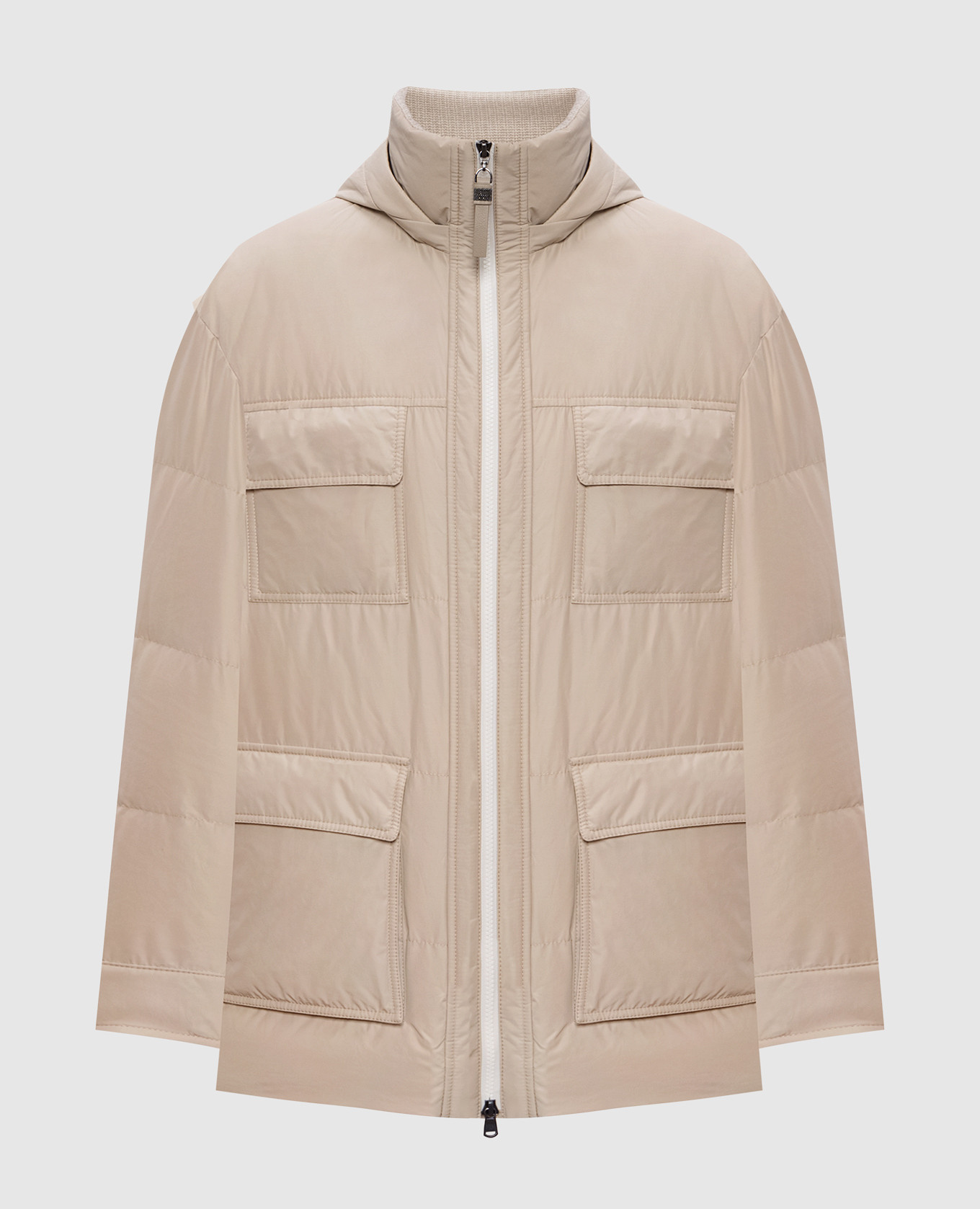 

Beige quilted down jacket Brunello Cucinelli