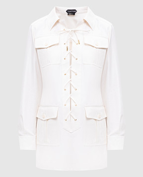 Tom Ford White tunic SAFARI with silk shirt AB3452FAX1215