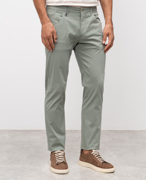 Florentino Green pants with logo patch 124573413728