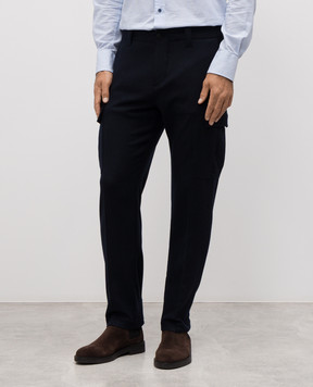 Cashmere&Whiskey Blue wool and cashmere cargo pants 02583R0497