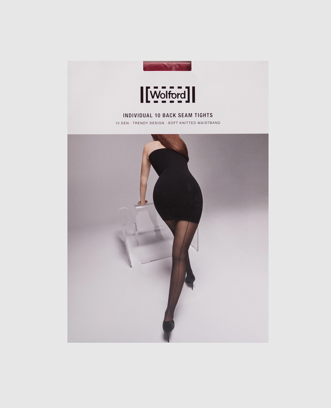 Burgundy tights Back Seam 10 den Wolford