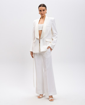 Victoria Beckham White flared pants with wool 1125WTR006040A