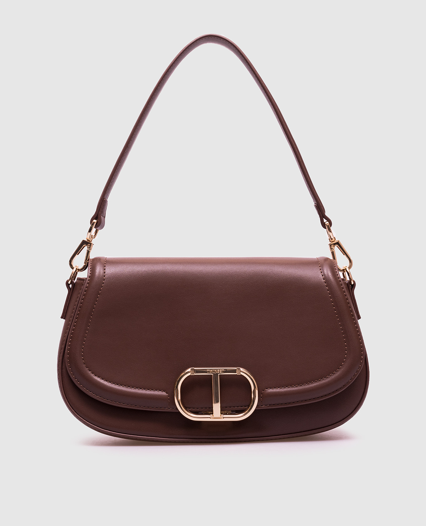 

Brown Brera saddle bag with logo Twinset, Коричневый