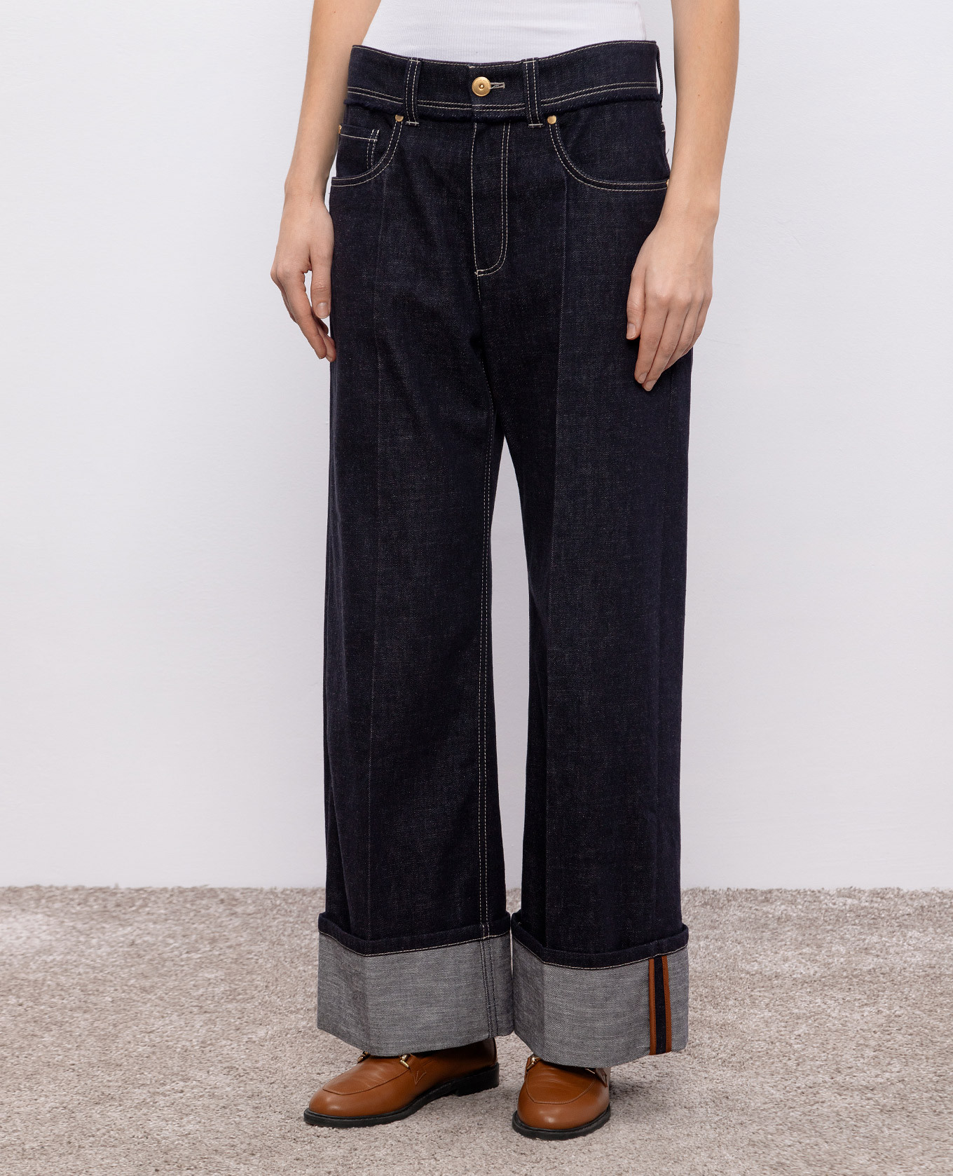 

Blue jeans with cuffs Brunello Cucinelli