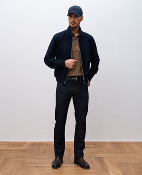 Tom Ford Blue jeans with leather logo patch DPH001DMC034S24