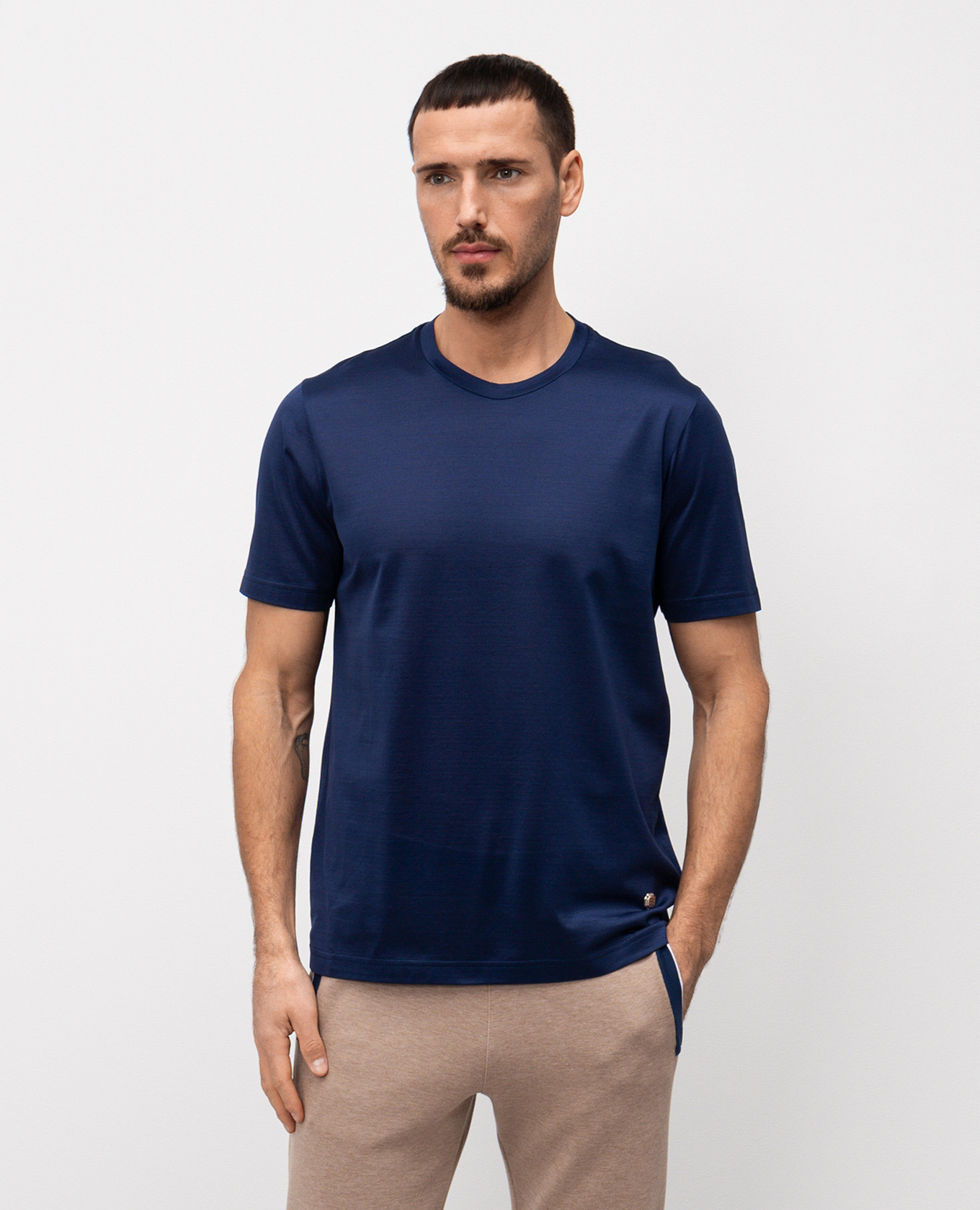 

Blue T-shirt with emblem Bertolo Cashmere