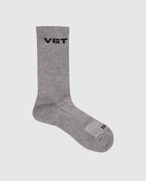 Vetements Grey socks with monogram logo UH76SO250G