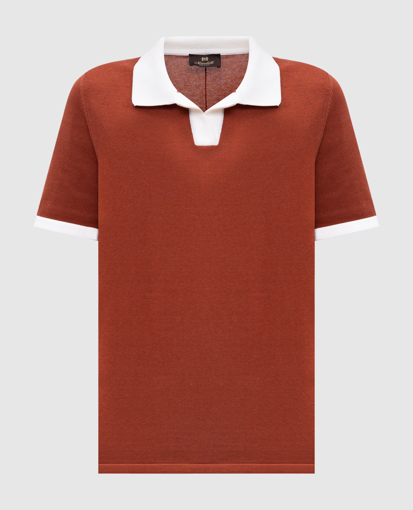 

Orange polo with piping Enrico Mandelli