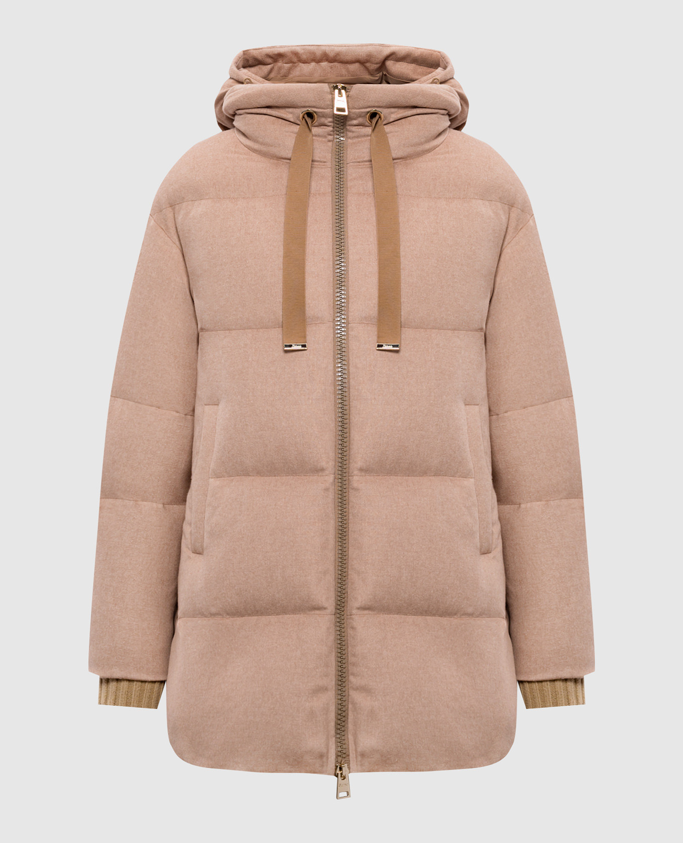 Scump/De Lux Herno Brown down jacket made of silk and cashmere