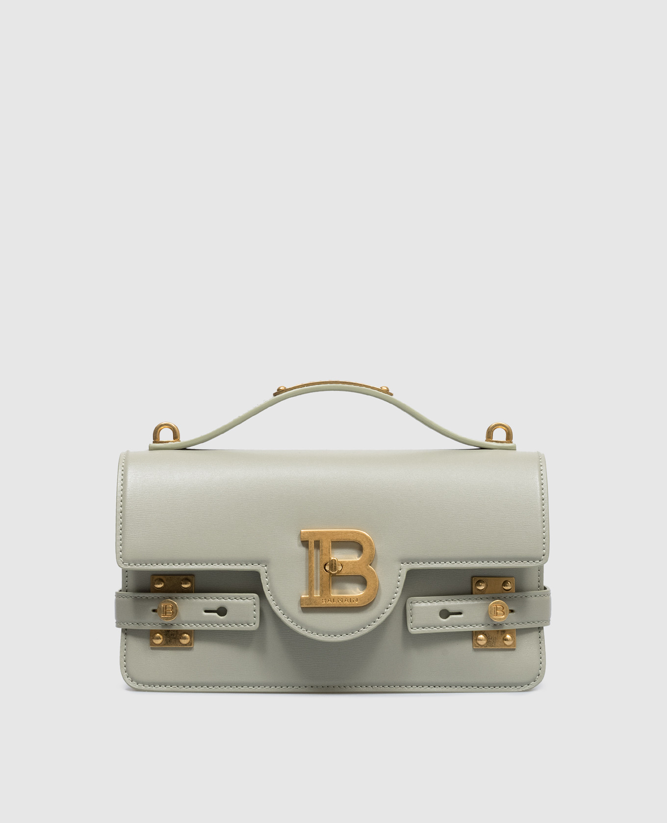 

B-Buzz logo cross body bag in green leather Balmain