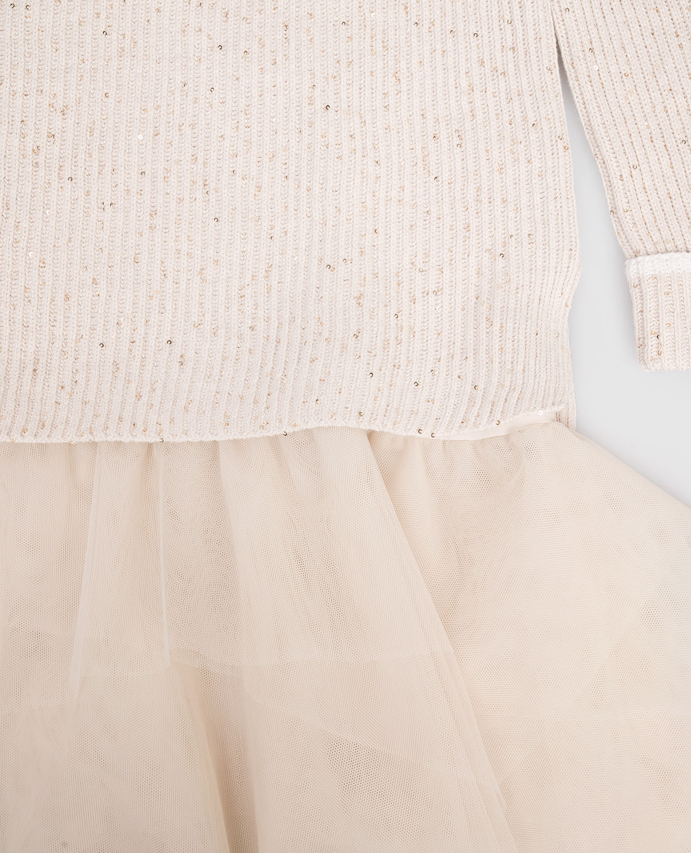 

Children's beige dress with sequins Brunello Cucinelli