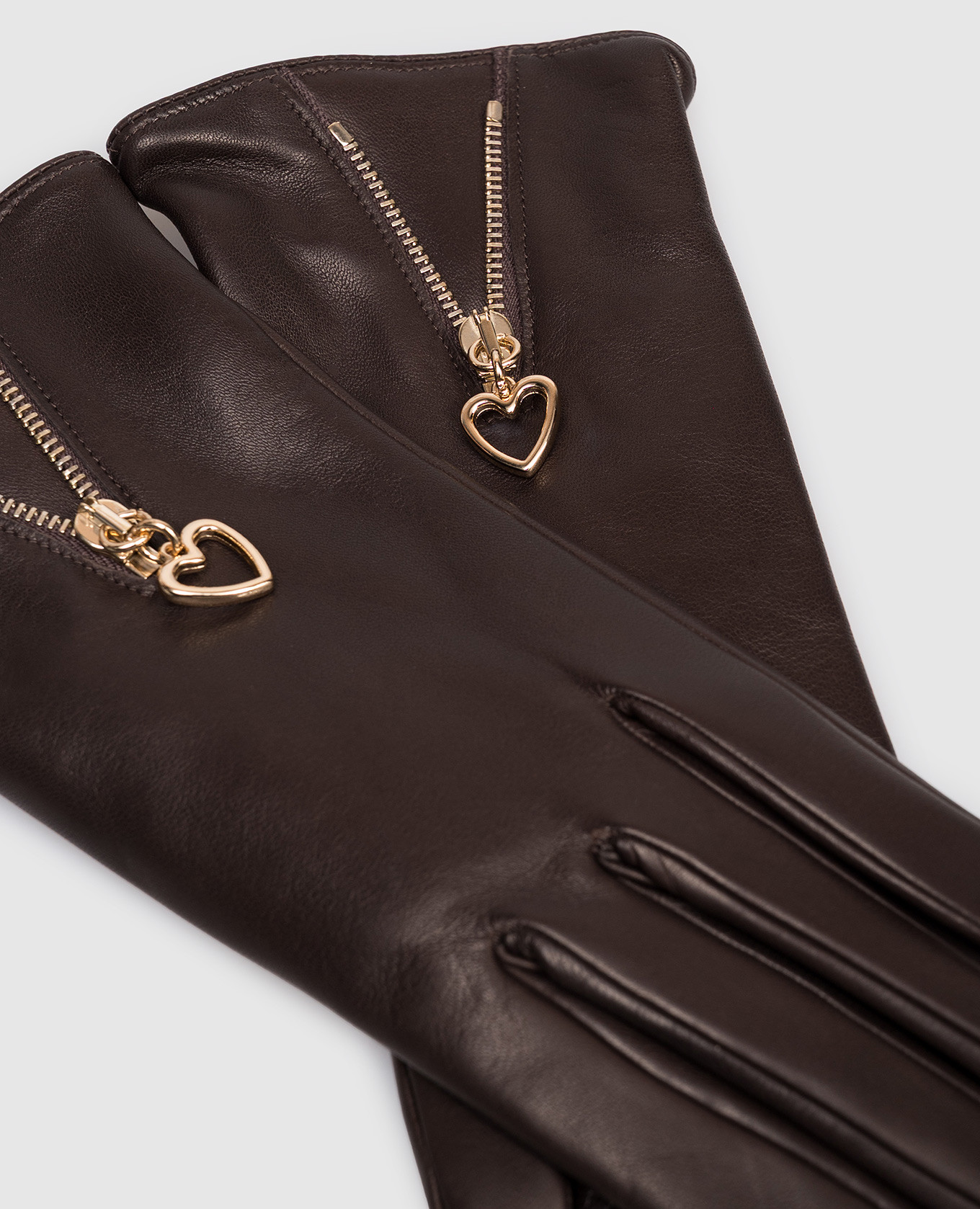 

Leather gloves with zipper Sermoneta Gloves, Brown