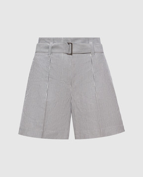 Brunello Cucinelli Formal striped linen shorts MH546P8842