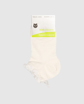 RiminiVeste Ciocca white children's socks with a bow 4514
