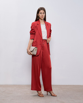 Peserico Red pants with monil chain E0447304270