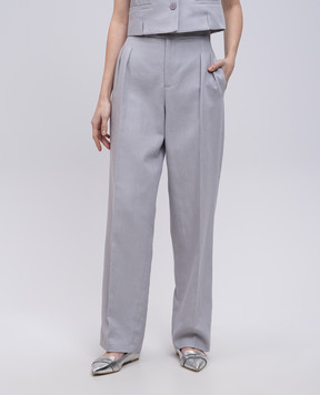 Twinset Purple linen pants 251TP2763