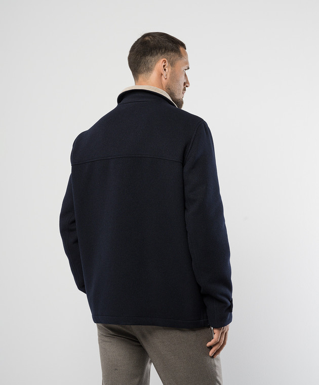 Brunello Cucinelli - Blue woolen jacket MY4416382 - shop with