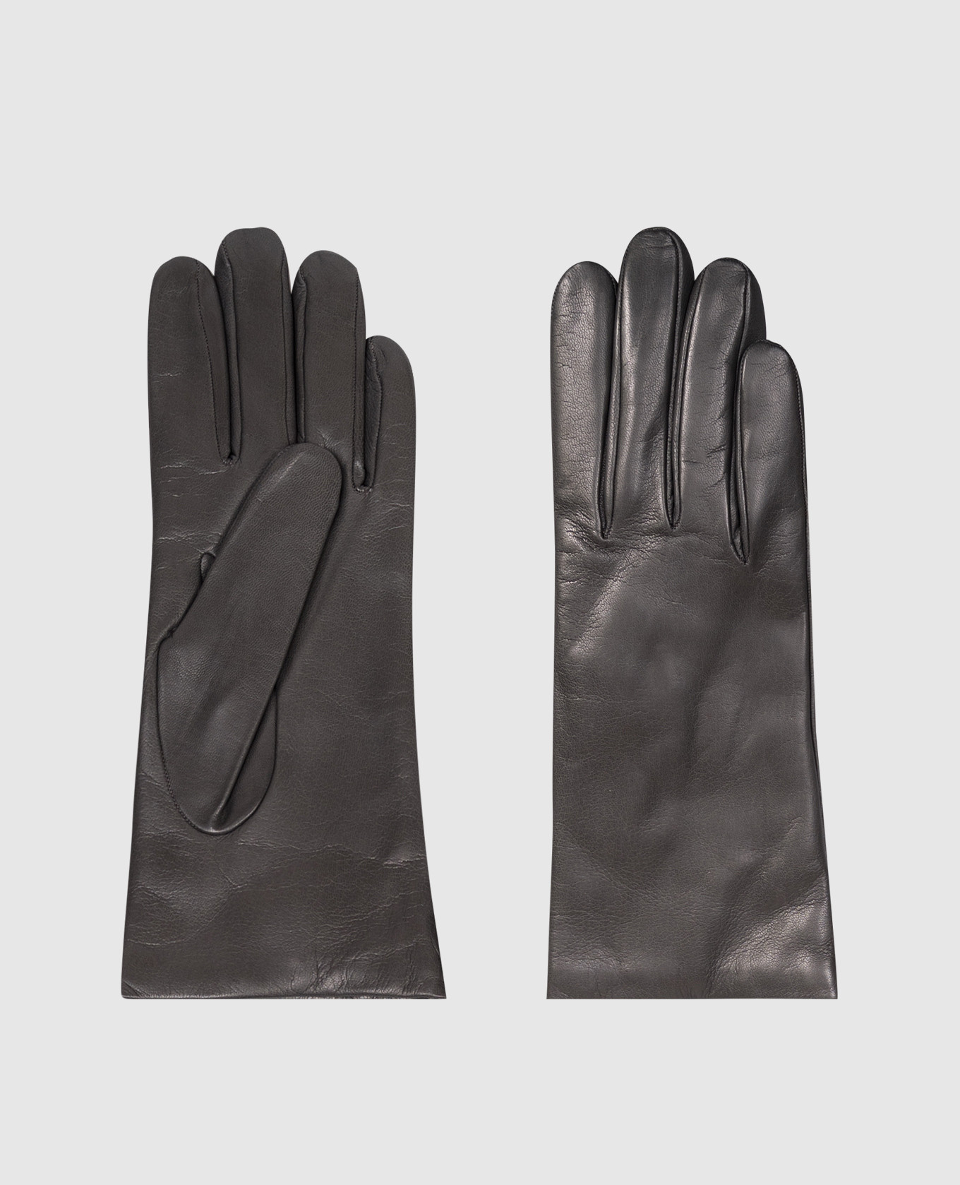 Gray leather gloves Sermoneta Gloves