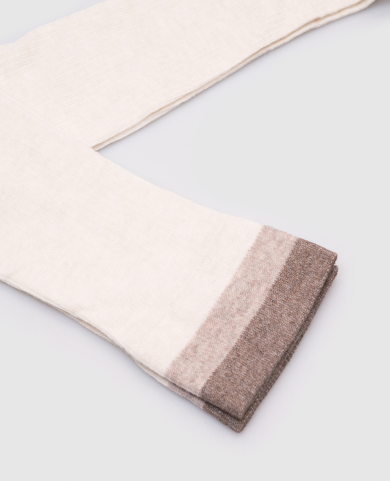 

Beige ribbed knee-highs Peserico