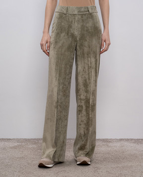 Peserico Khaki corduroy pants A04736Z01590