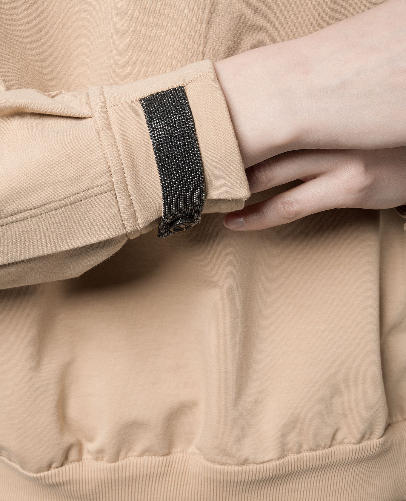 

Beige sweatshirt with monil chain Brunello Cucinelli