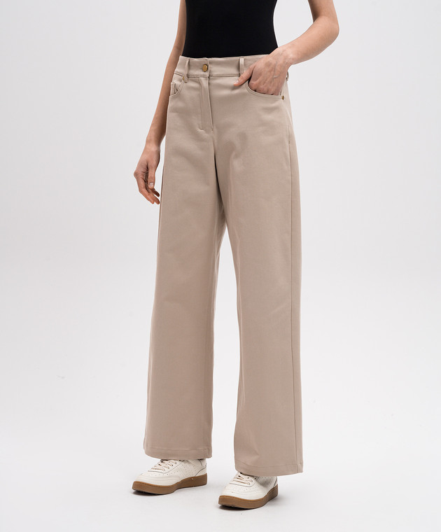 Max Mara - Beige MARIANNA pants with logo patch MARIANNA Max Mara - Beige MARIANNA pants with logo patch MARIANNA