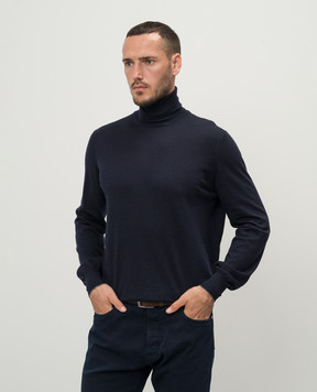 Brunello Cucinelli Blue wool and cashmere golf M2400103