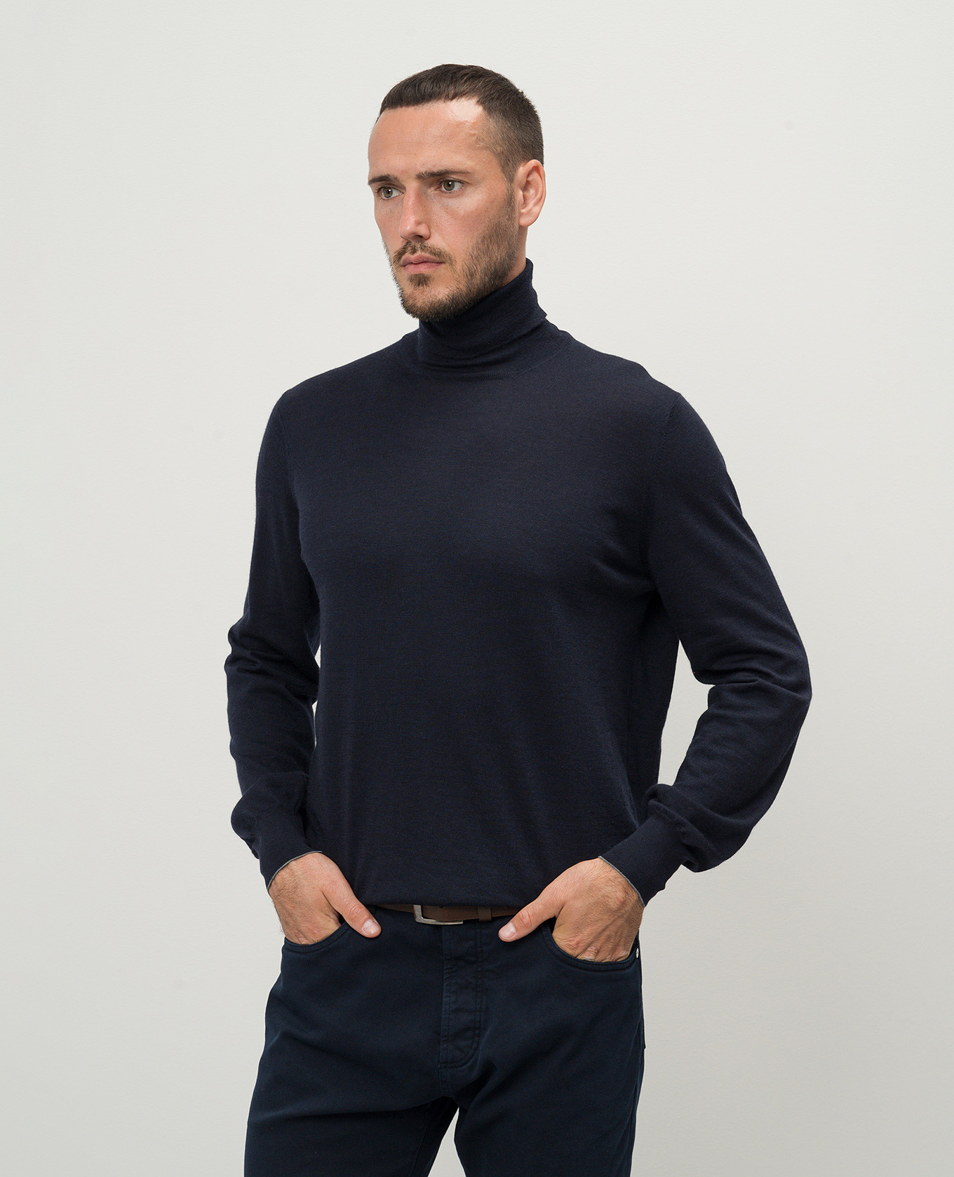

Blue wool and cashmere golf Brunello Cucinelli