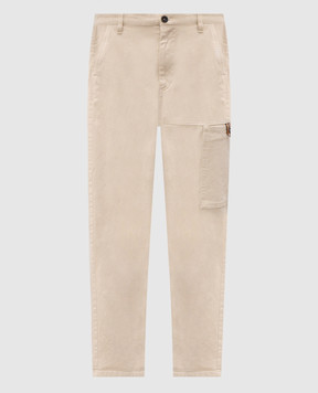 Altatensione Beige pants with logo patch 02535P0055