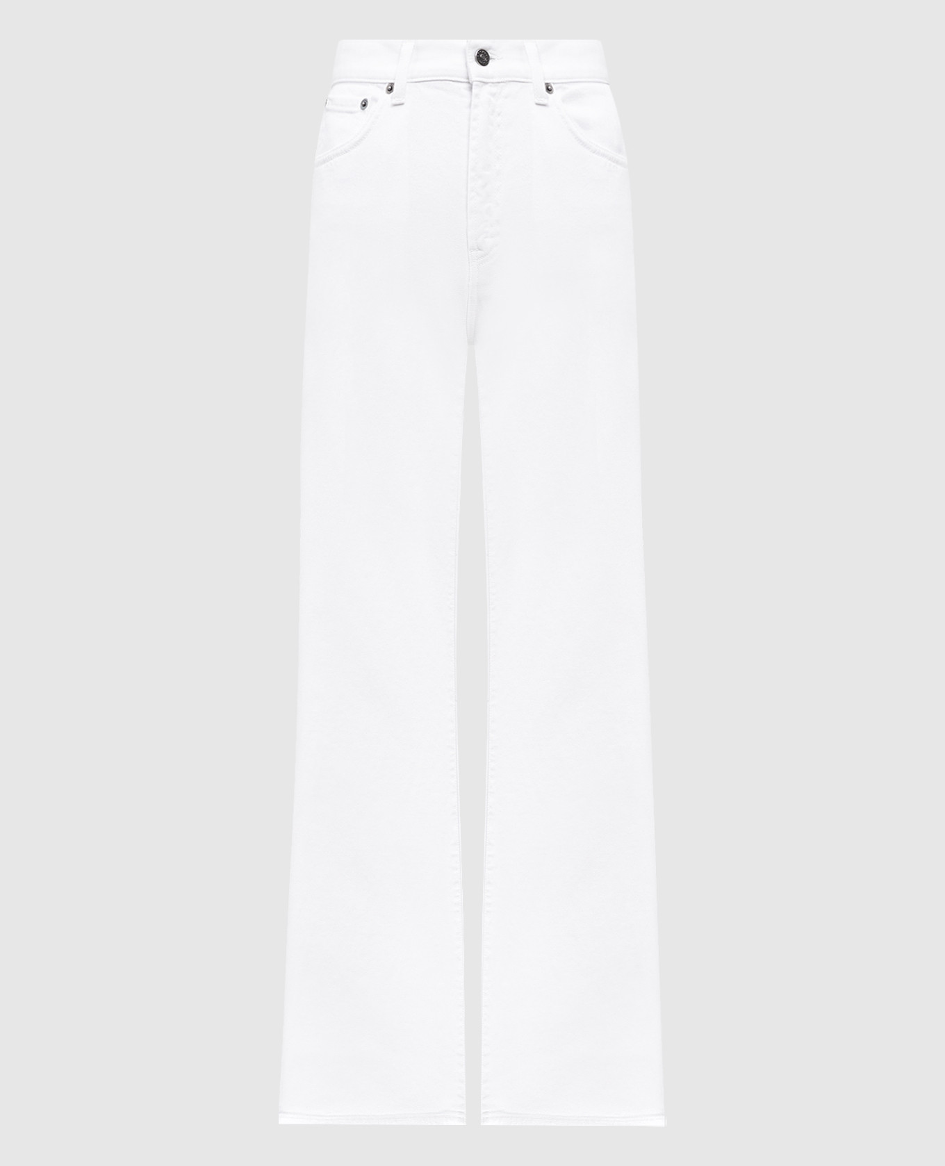 

Amber white flared jeans with logo patch Dondup