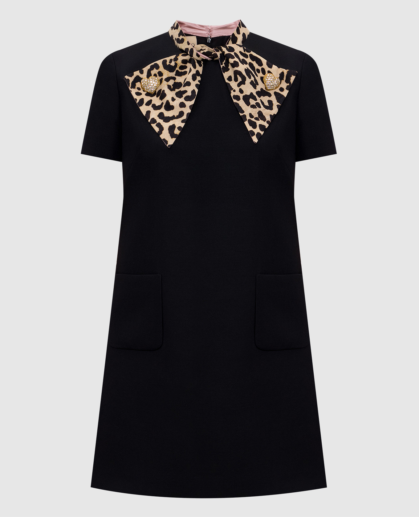 Black wool and silk mini dress Valentino