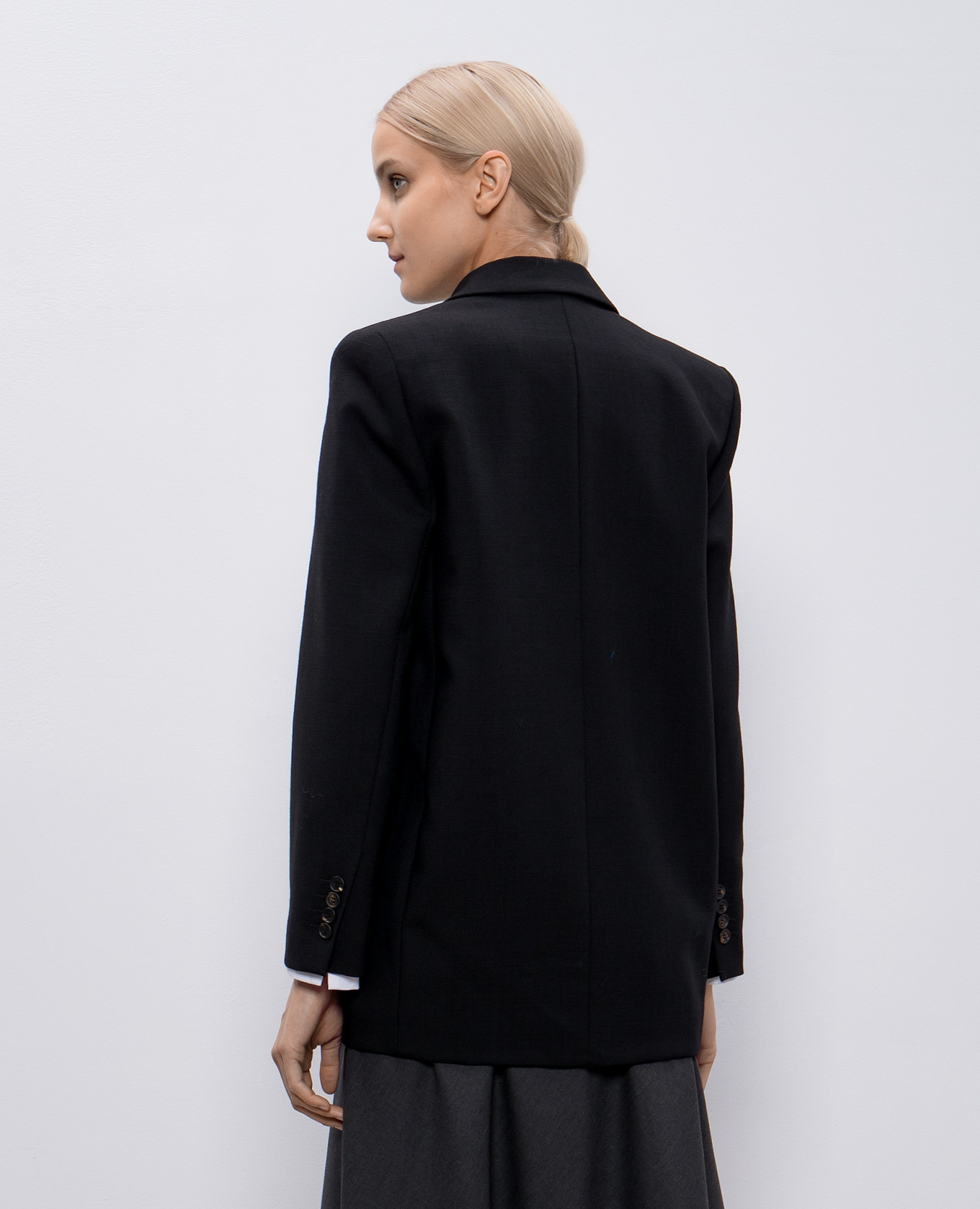 

Black double-breasted wool jacket with monil chain Brunello Cucinelli