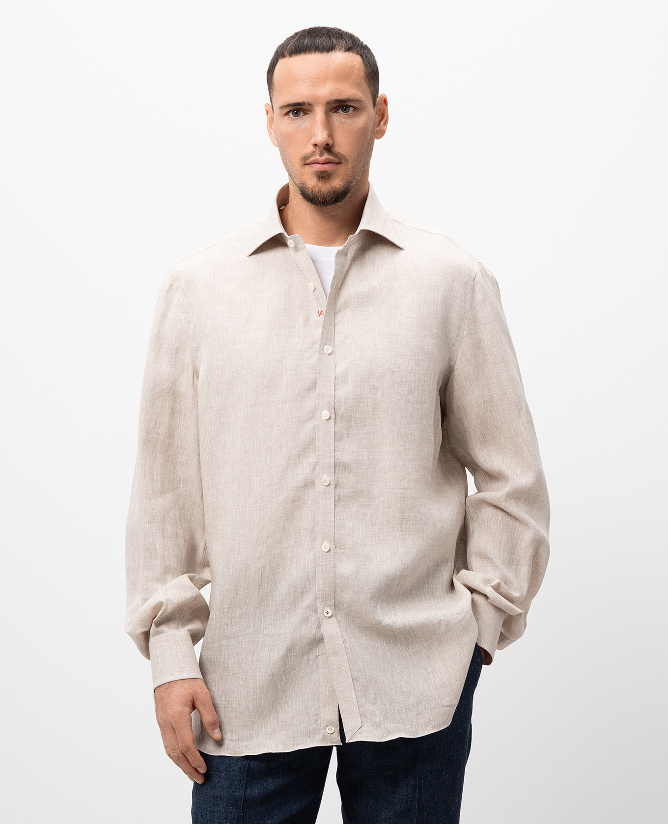 

Beige linen shirt ISAIA