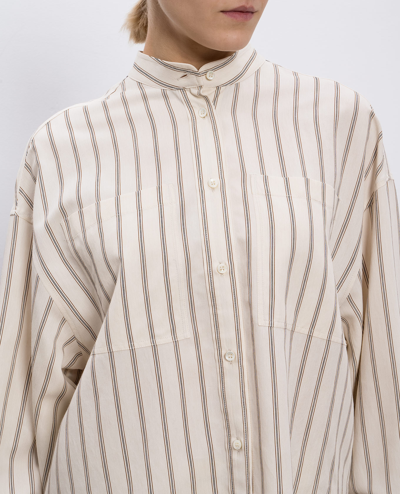Beige striped shirt Brunello Cucinelli 5