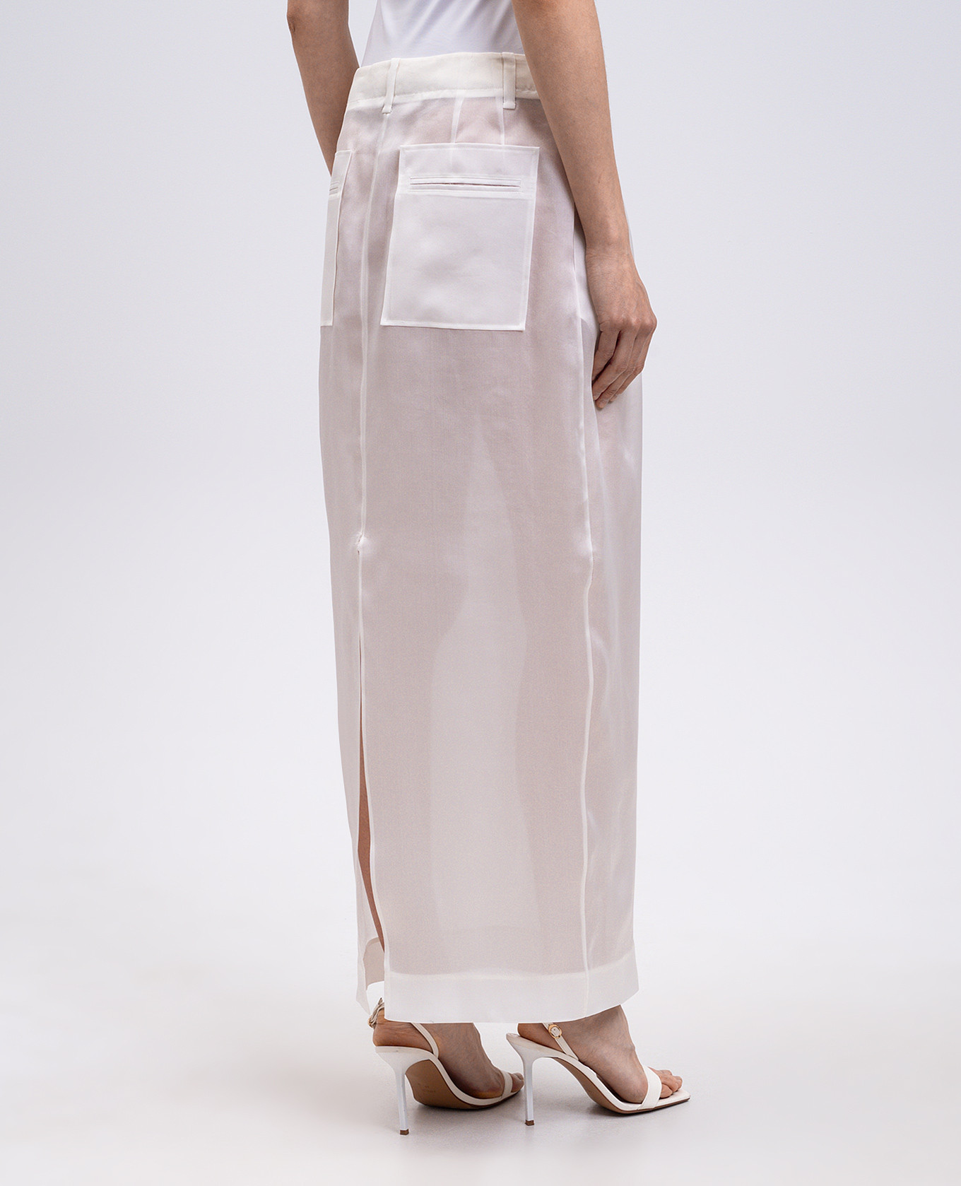 

Lucian white silk skirt Khaite