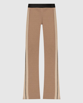 Palm Angels Brown flared pants with stripes PWHG021S24KNI001