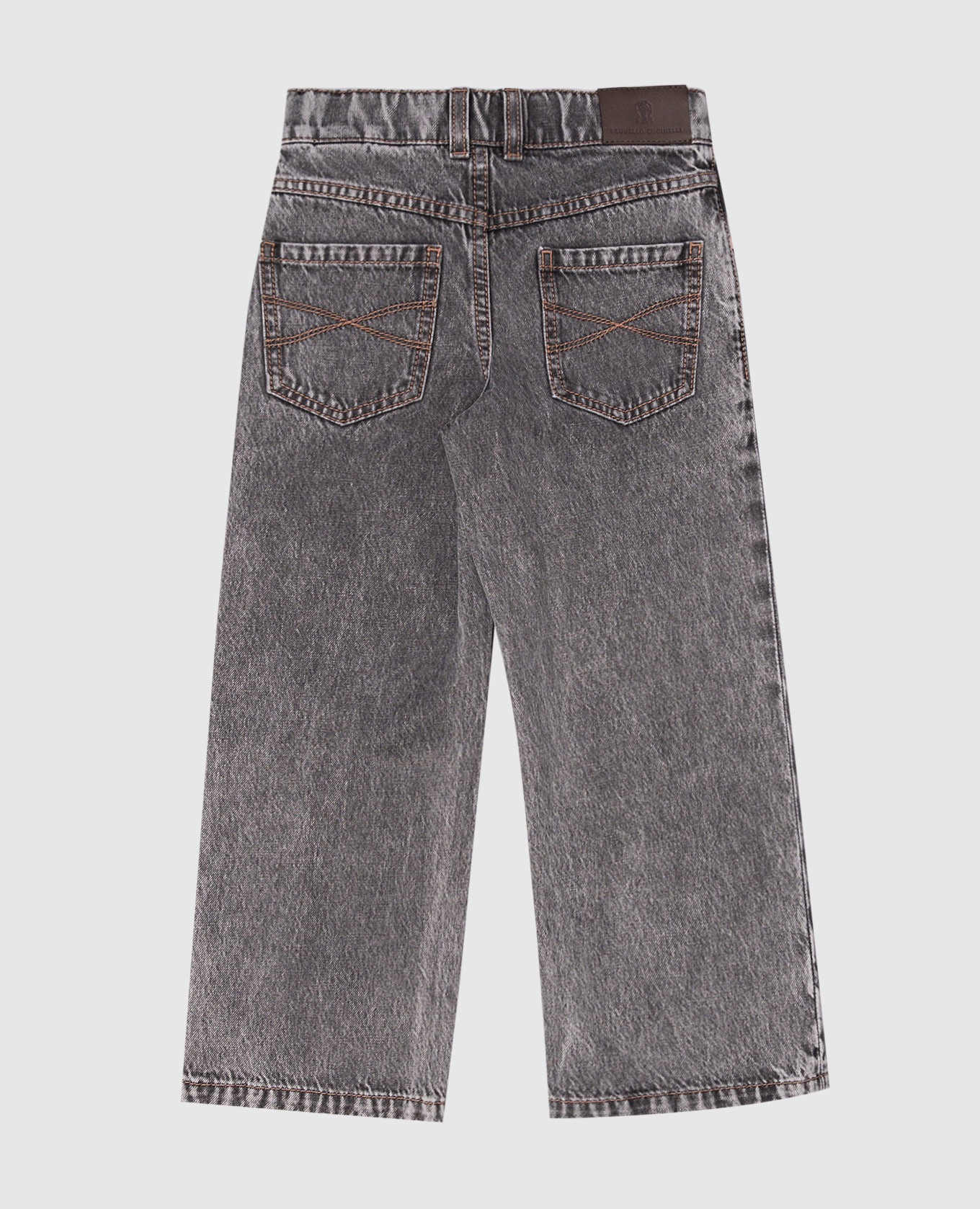 

Children's gray jeans with a monil chain Brunello Cucinelli, Grey