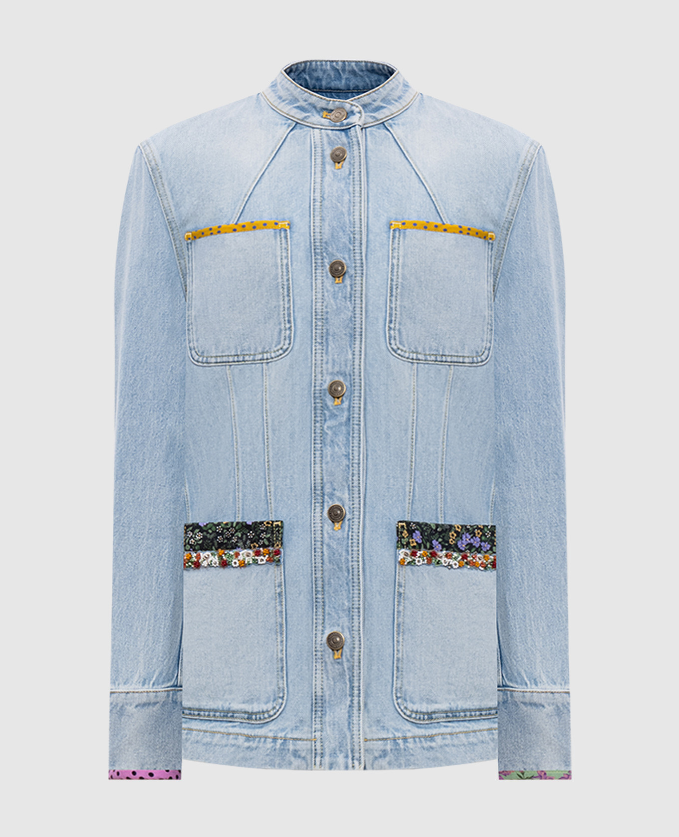 Blue denim jacket with a distressed effect Valentino