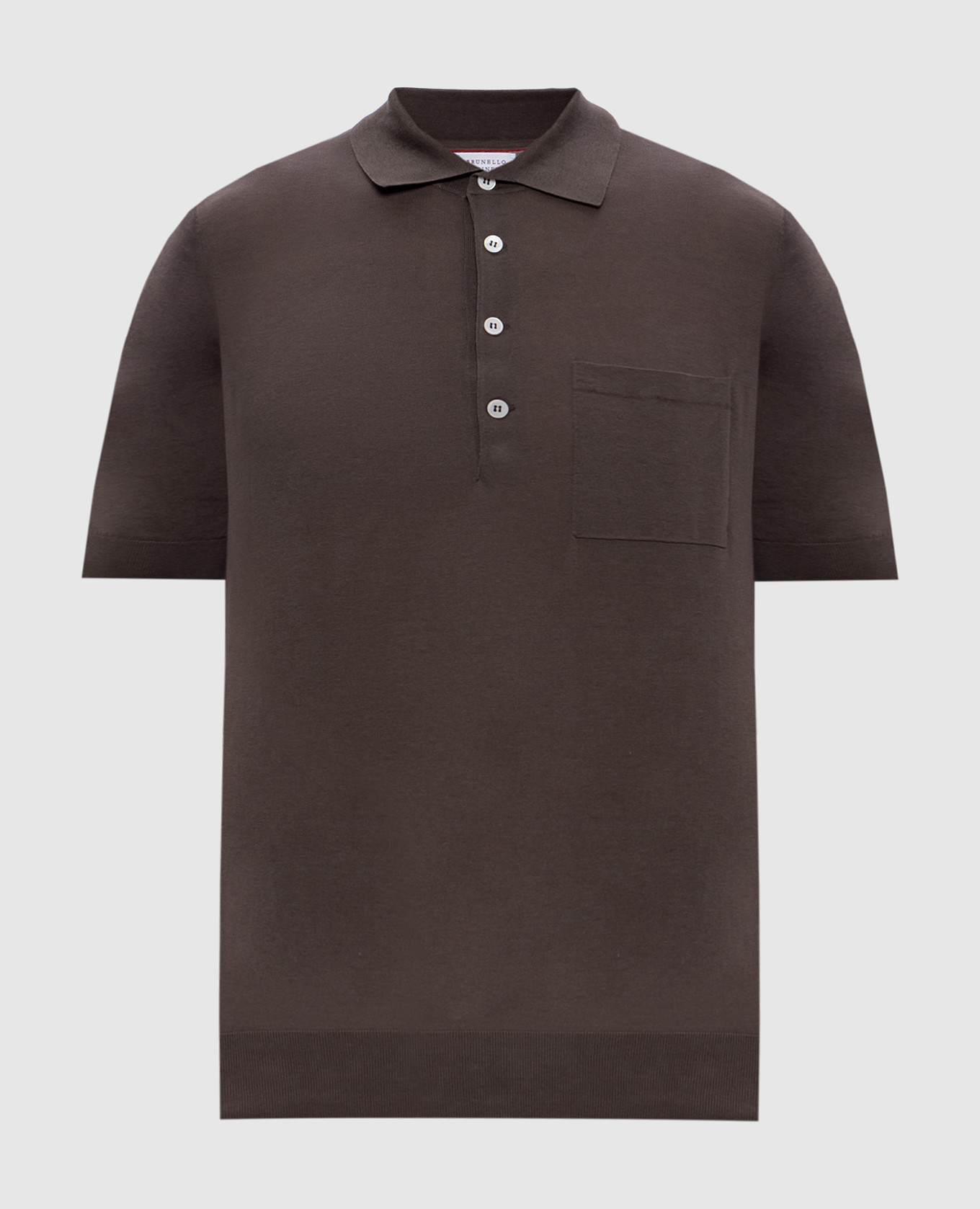 Brown silk polo shirt Brunello Cucinelli