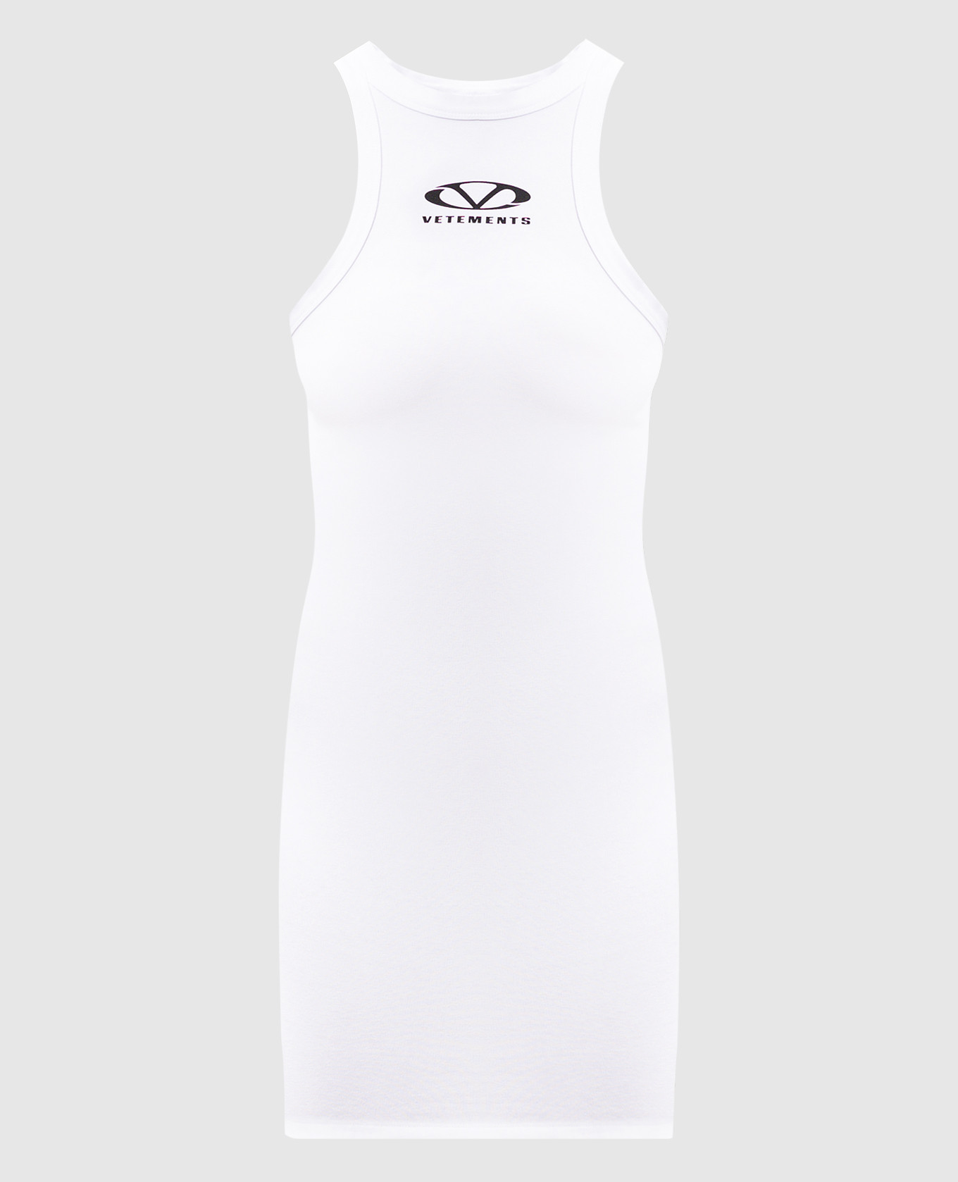 

White top with contrasting logo print Vetements