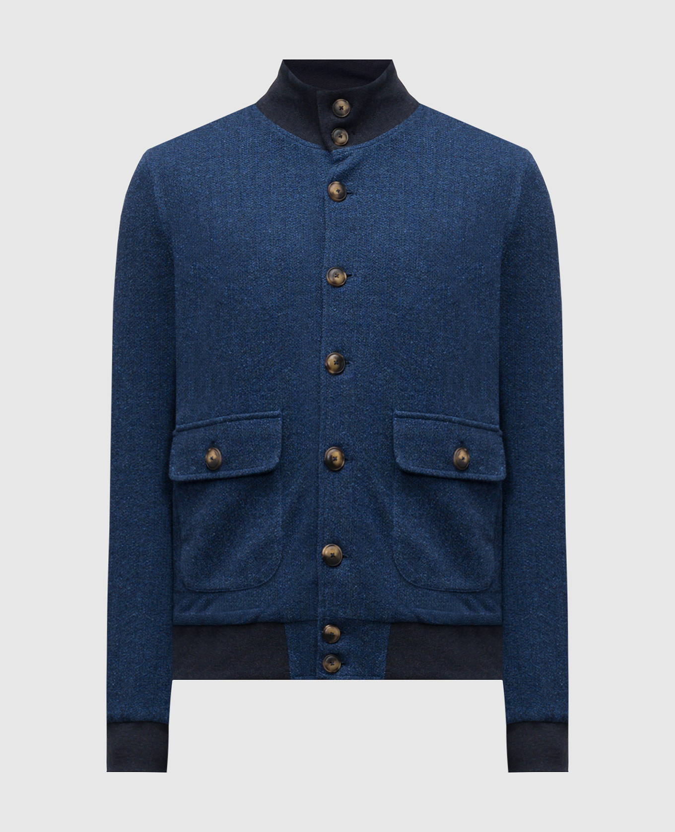Blue linen jacket with logo CAPOBIANCO