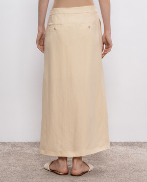Max Mara Weekend Beige skirt NAUSICA with linen NAUSICA
