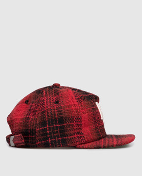 Rhude Red checkered cap with Scramble logo RHPF25HA01744