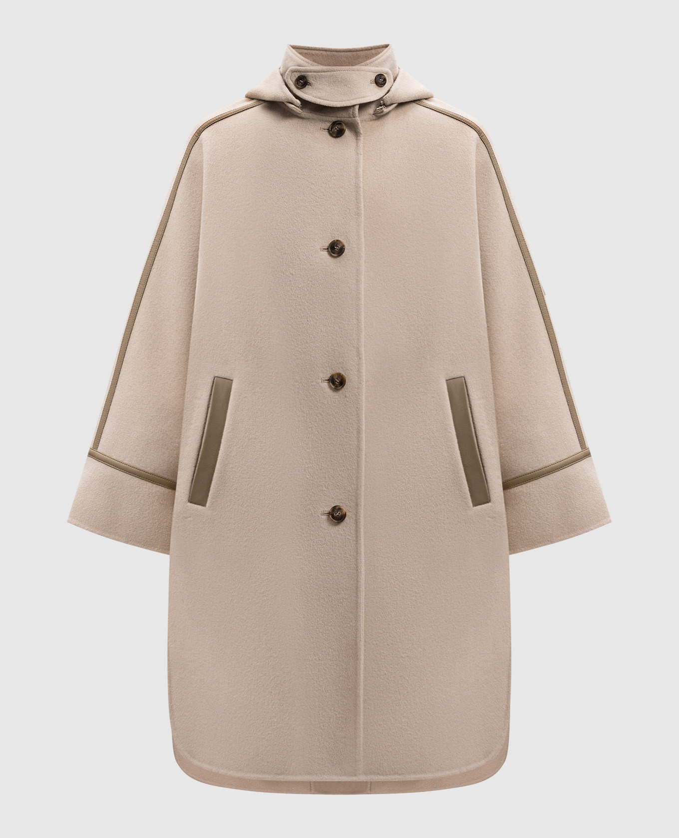 Beige wool and cashmere coat
