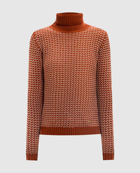 Enrico Mandelli Orange patterned cashmere sweater A9KD835519
