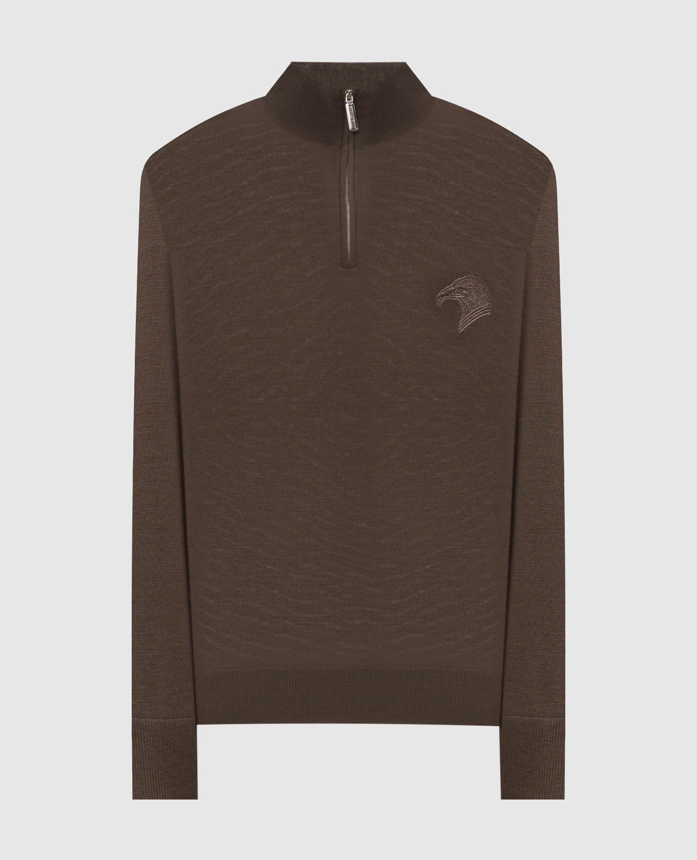 

Brown wool jumper with logo embroidery Stefano Ricci