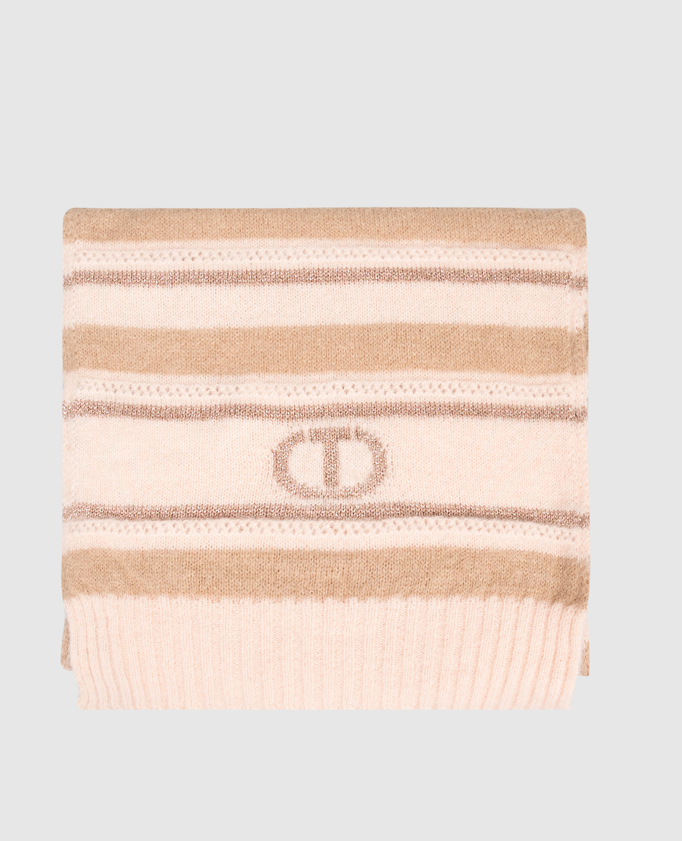 Pink striped wool scarf Twinset
