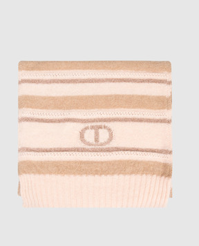 Twinset Pink striped wool scarf 252TO5590