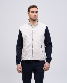 MooRER Beige SENIO vest with silk SENIOSI