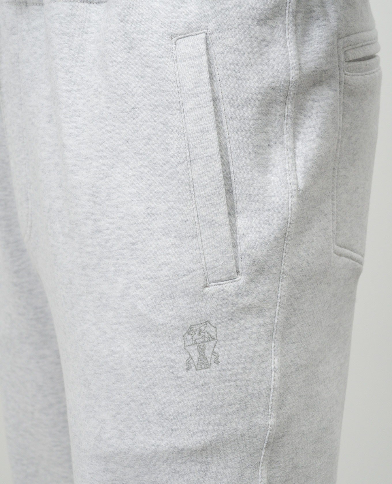 White joggers with logo print Brunello Cucinelli 4